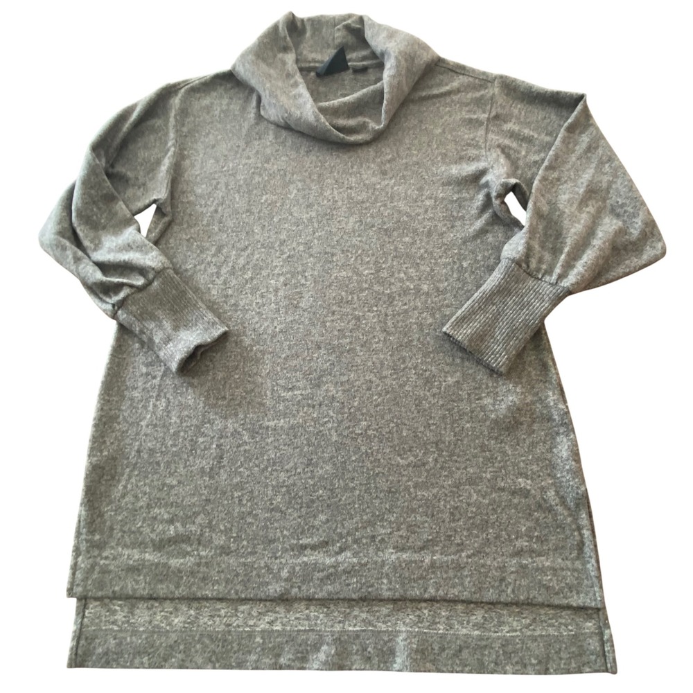 Maeve Anthropologie Gray Cowl Neck Tunic Top Ribbed Cuffs OB1441150 Womens M